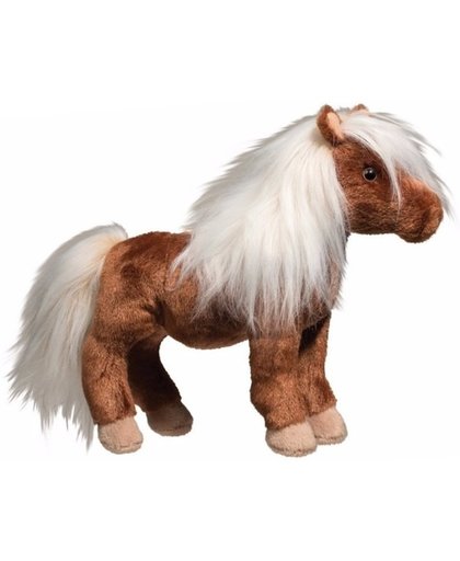 Shetland pony paardje knuffel bruin met wit van 22 cm