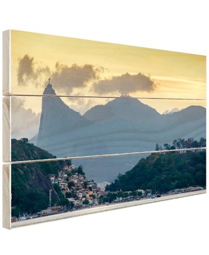 FotoCadeau.nl - Hoge bergtoppen Rio de Janeiro Hout 120x80 cm - Foto print op Hout (Wanddecoratie)