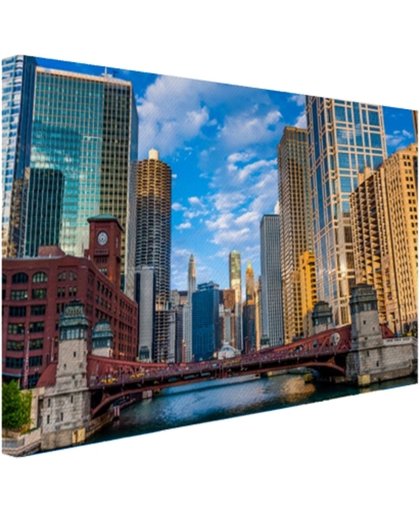 Chicago rivier Canvas 180x120 cm - Foto print op Canvas schilderij (Wanddecoratie)