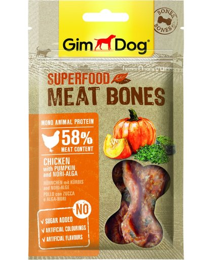 Gimdog Superfood Meat Bones - Kip & Pompoen en Zeewier - Hondensnack - 70 gr