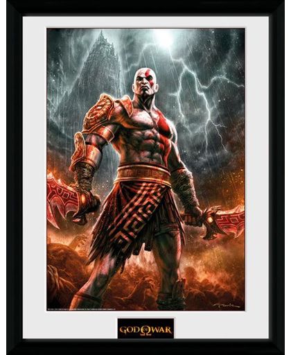God of War Kratos Lightening - Collector Print 30x40