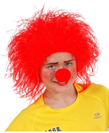 Rode clown pruik voor kinderen - Verkleedpruik