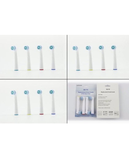 Opzetborstels - 12 stuks - passend op Oral B electrische tandenborstels - EB-17C