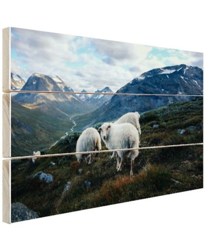 FotoCadeau.nl - Familie portret schapen Hout 60x40 cm - Foto print op Hout (Wanddecoratie)