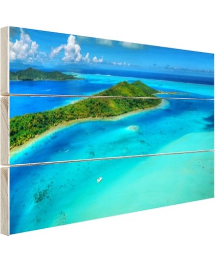 FotoCadeau.nl - De Bora Bora eilanden Hout 80x60 cm - Foto print op Hout (Wanddecoratie)