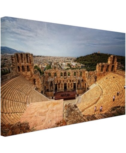 Oude ruïnes van het Griekse amfitheater Canvas 180x120 cm - Foto print op Canvas schilderij (Wanddecoratie)
