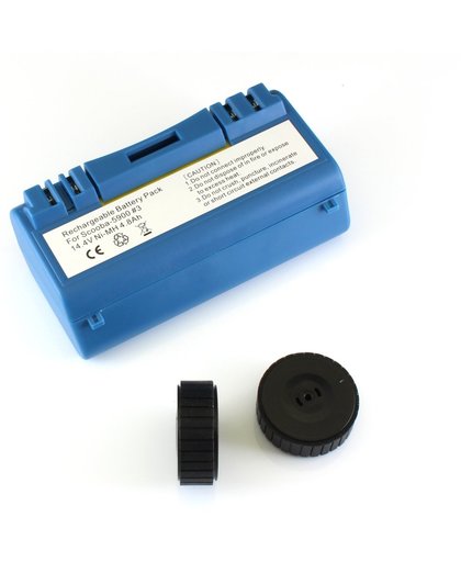 NiMh accu, batterij 4800 mAh voor Scooba (385, 5800, etc) met 2 wieltjes voor iRobot Scooba
