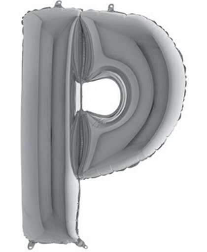 Folieballon letter P zilver (100cm)