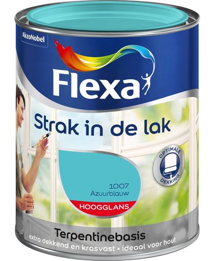 Flexa Strak In De Lak Hoogglans - Azuurblauw - 0,25 liter
