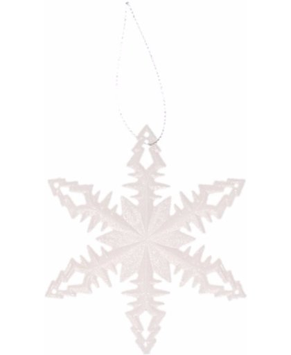 Kerstboom decoratie witte sneeuwvlok 10 cm type 2