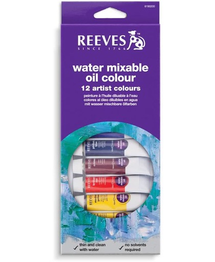 Reeves olieverf op waterbasis set 12 tubes