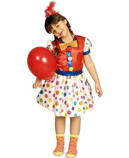 Clownskostuum met veelkleurige stippen voor meisjes - Verkleedkleding - Maat 92/98