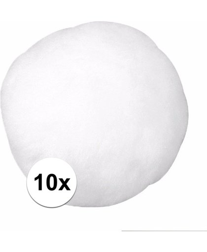 10x Kunst sneeuwballen 7,5 cm - kerstversiering
