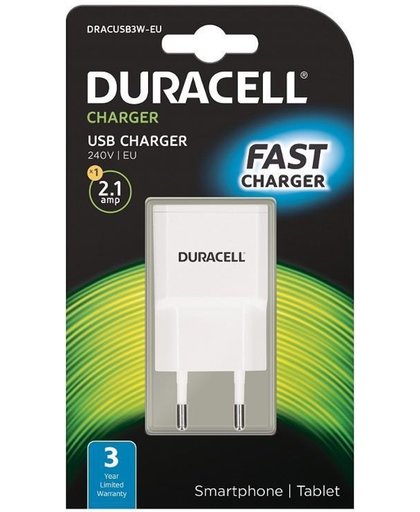 Duracell DRACUSB3W-EU oplader voor mobiele apparatuur Binnen Wit