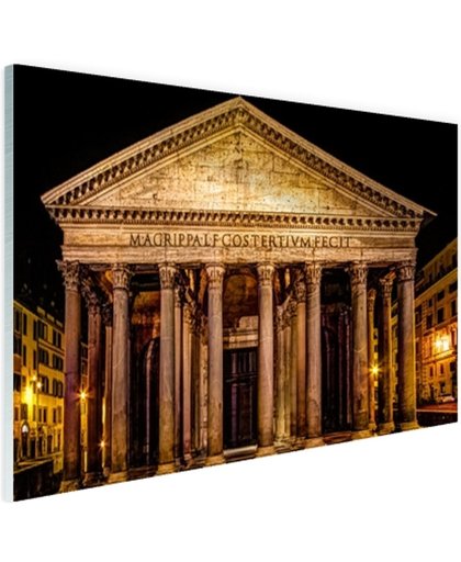 Pantheon Rome in de nacht Glas 180x120 cm - Foto print op Glas (Plexiglas wanddecoratie)