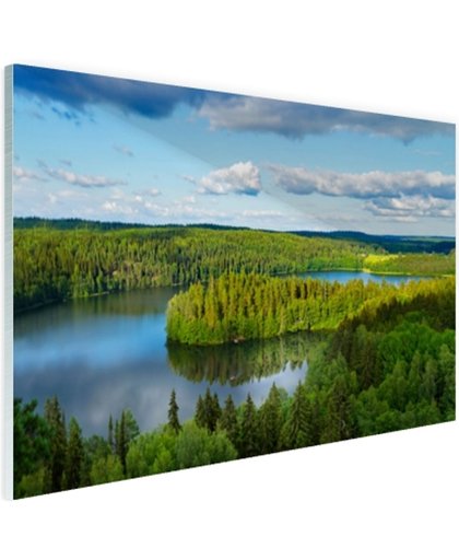 Uitzicht op meren  Glas 180x120 cm - Foto print op Glas (Plexiglas wanddecoratie)