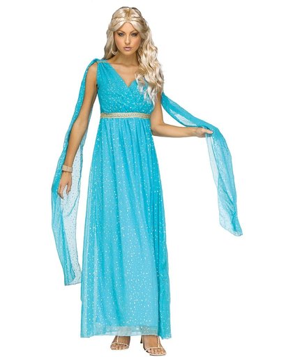 Blauw godin kostuum voor vrouwen