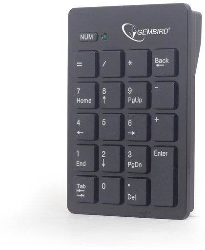 Gembird KPD-W-01 Notebook/PC RF Draadloos Zwart numeriek toetsenbord