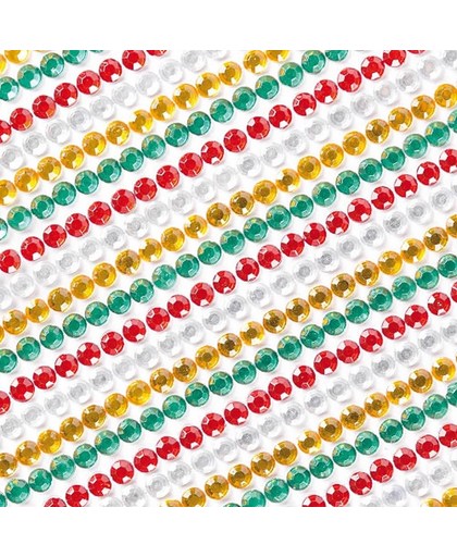Zelfklevende strips met feestelijke edelstenen - stickers voor kinderen voor scrapbooking decoratie maken en knutselwerkjes (36 stuks)