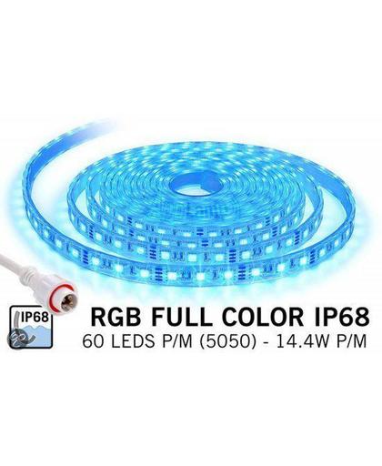 Waterdichte RGB LED strip IP68 met 300 RGB LED's 12V, 72W, 5M