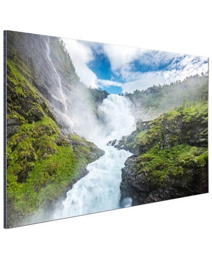 Kjosfossen waterval foto Aluminium 180x120 cm - Foto print op Aluminium (metaal wanddecoratie)