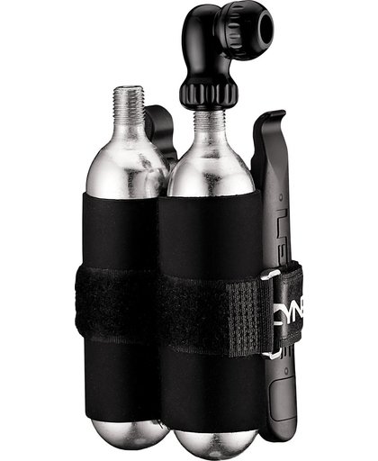 Lezyne Twin Kit - Bandenreparatieset inclusief CO2 pomp - Twee 25 gram cartridges - Zwart