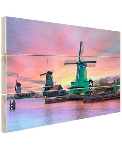 FotoCadeau.nl - Amsterdamse iconische windmolen Hout 80x60 cm - Foto print op Hout (Wanddecoratie)