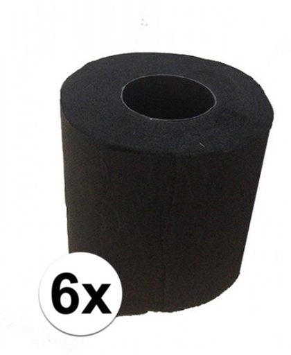 Halloween - 6x Zwart toiletpapier  - gekleurd wc papier
