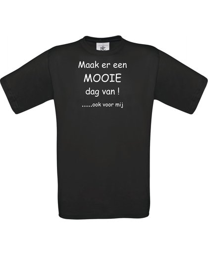 Mijncadeautje - Unisex T-shirt - Luizenmoeder - Maak er een mooie dag van - Zwart (maat L)