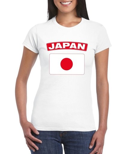 Japan t-shirt met Japanse vlag wit dames L