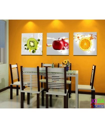 Diamond Painting "JobaStores®" Fruit 3 luiks - volledig - 60x20cm