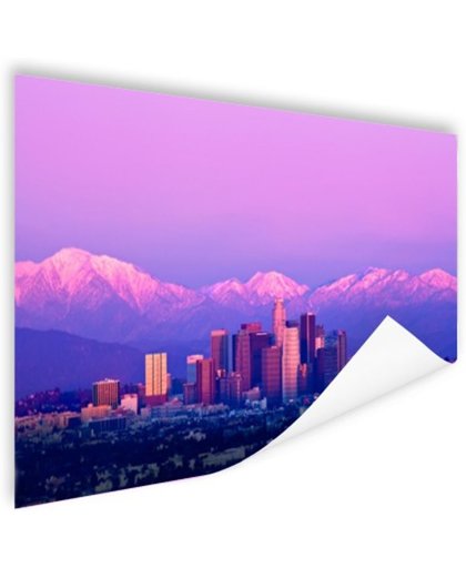 FotoCadeau.nl - Los Angeles in het paarse avondlicht Poster 60x40 cm - Foto print op Poster (wanddecoratie)