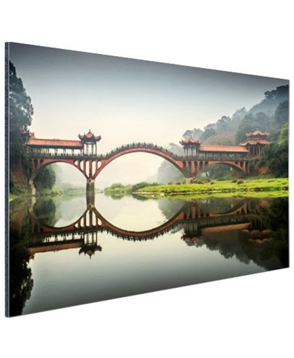 Chinese brug Aluminium 180x120 cm - Foto print op Aluminium (metaal wanddecoratie)