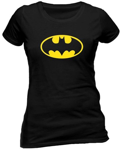 Batman - Logo dames T-shirt zwart - XL - Superhelden merchandise film
