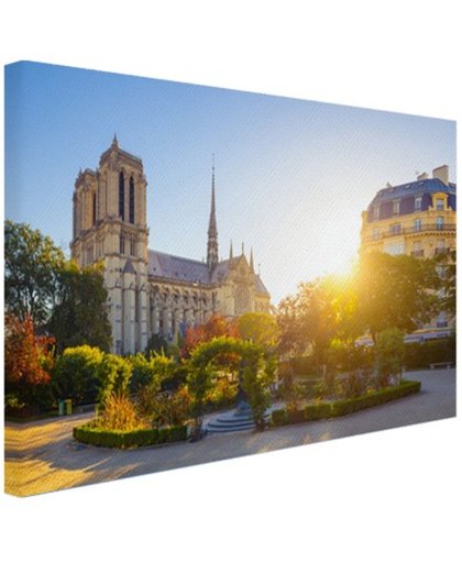 Notre Dame zonnige dag Canvas 180x120 cm - Foto print op Canvas schilderij (Wanddecoratie)