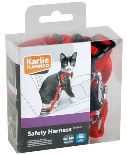 Karlie veiligheidsharnas voor kat  rood 15 mm