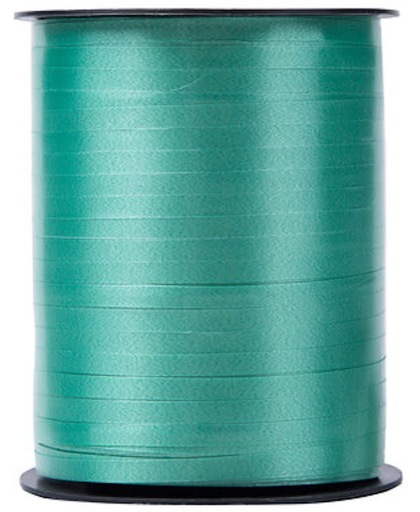 Krullint blauw-groen 5 mm 500 mtr / cadeau lint