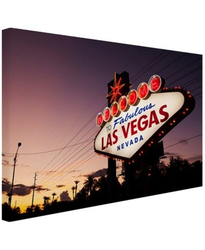 FotoCadeau.nl - Verlicht Las Vegas welkomsbord Canvas 30x20 cm - Foto print op Canvas schilderij (Wanddecoratie)