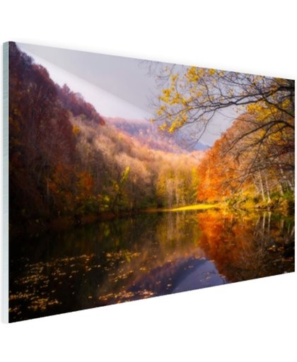 De typische herfstachtige natuur Glas 180x120 cm - Foto print op Glas (Plexiglas wanddecoratie)
