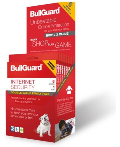 Bullguard Internet Security 2018 - 6 Apparaten - Nederlands / Frans - Windows / Mac / Android - Limited edition
