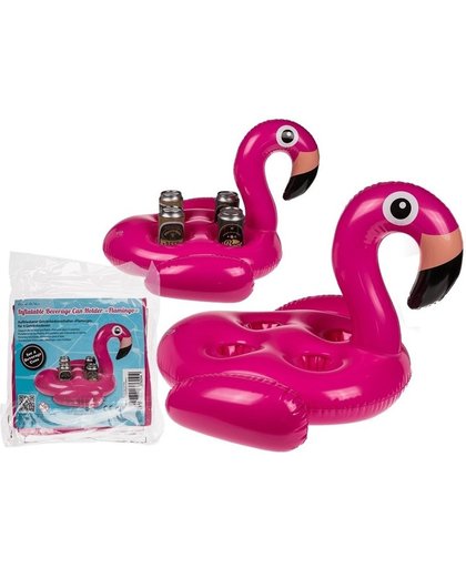 Opblaas blikjes houder flamingo 55 cm - drankhouders