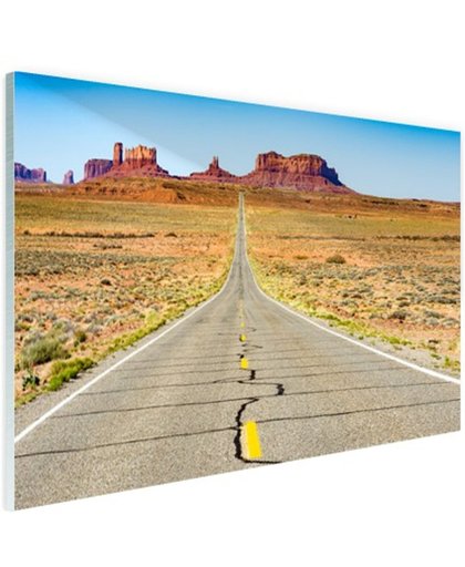 Route 163 Verenigde Staten Glas 180x120 cm - Foto print op Glas (Plexiglas wanddecoratie)