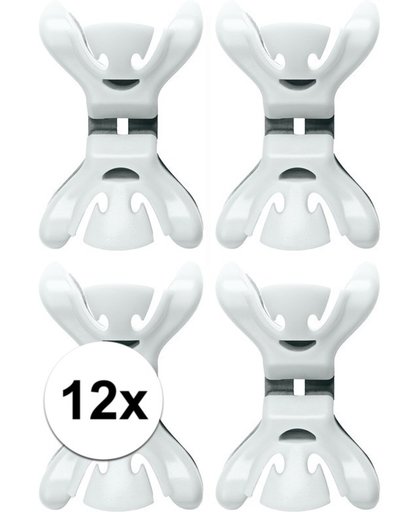 12x Slingers/decoratie ophangen slingerklemmen wit