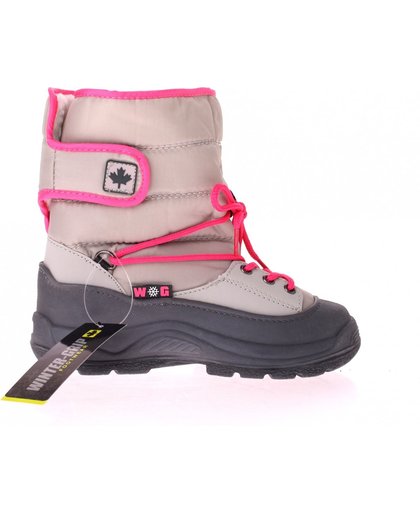 Winter-grip Snowboots Velcro Meisjes Grijs/roze Maat 34