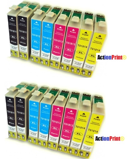 Epson 18 XL/ T1811-1814 Compatible ActionPrint Inktcartridge-set 16pak