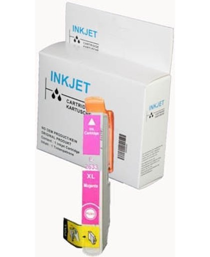 Toners-kopen.nl Epson C13T26334010 T2633 magenta  alternatief - compatible inkt cartridge voor Epson 26xl magenta wit Label