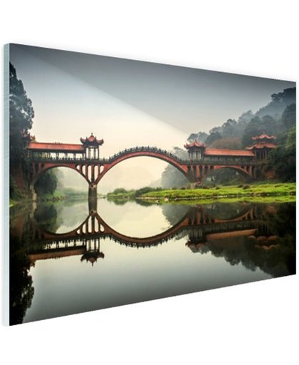 Chinese brug Glas 180x120 cm - Foto print op Glas (Plexiglas wanddecoratie)