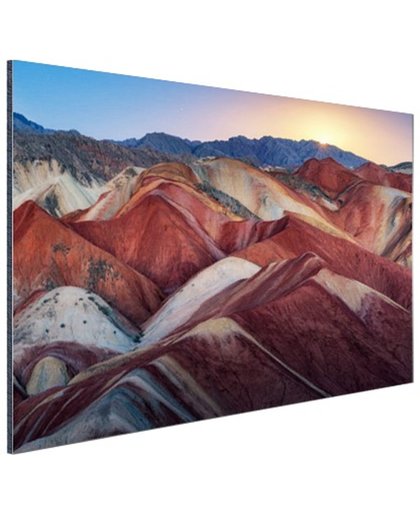Danxia landschap China Aluminium 180x120 cm - Foto print op Aluminium (metaal wanddecoratie)