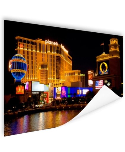 FotoCadeau.nl - Fraai verlichte gebouwen Las Vegas Poster 120x80 cm - Foto print op Poster (wanddecoratie)