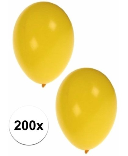 Gele ballonnen 200 stuks